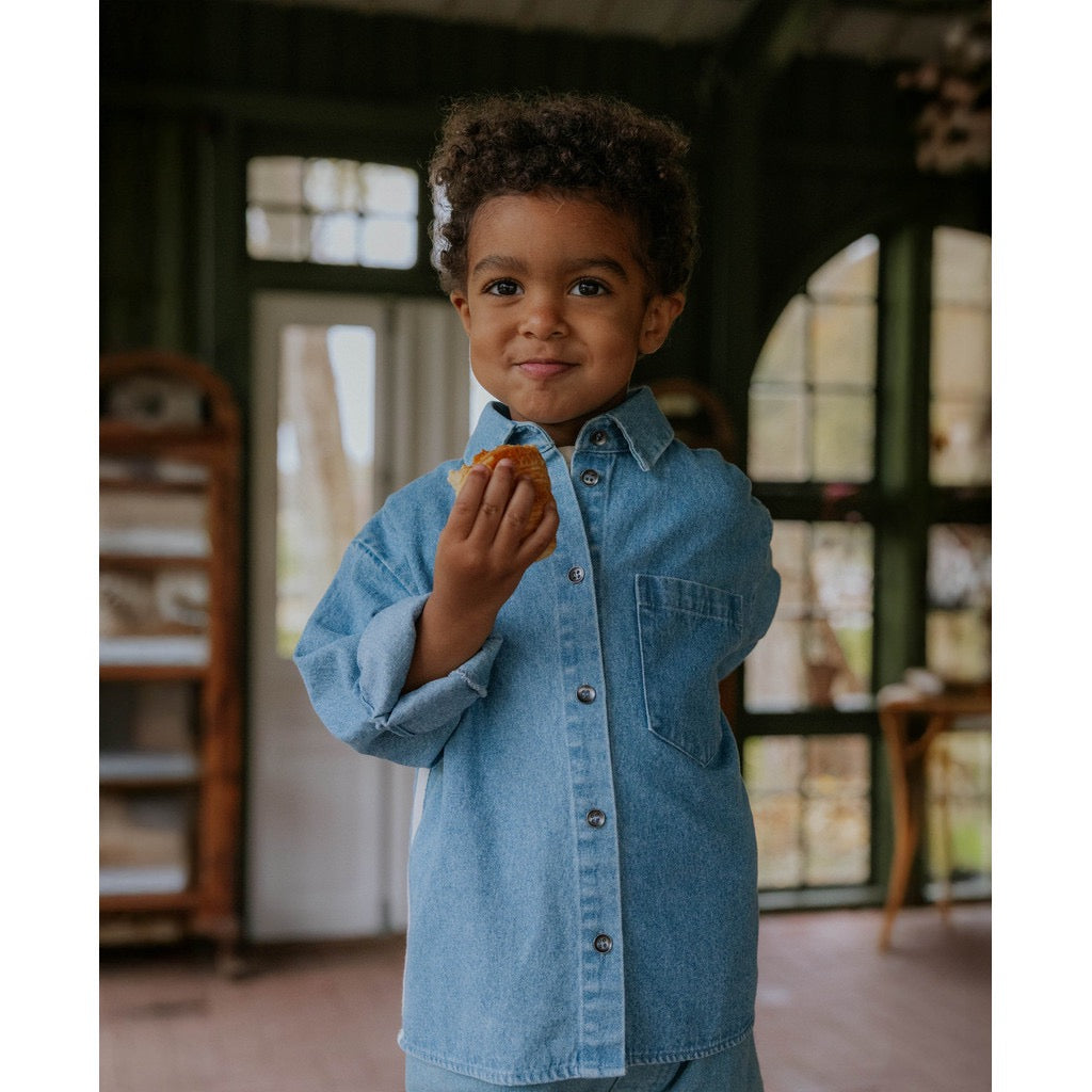 Fliink DONNY SKJORTE - MEDIUM DENIM BLUE