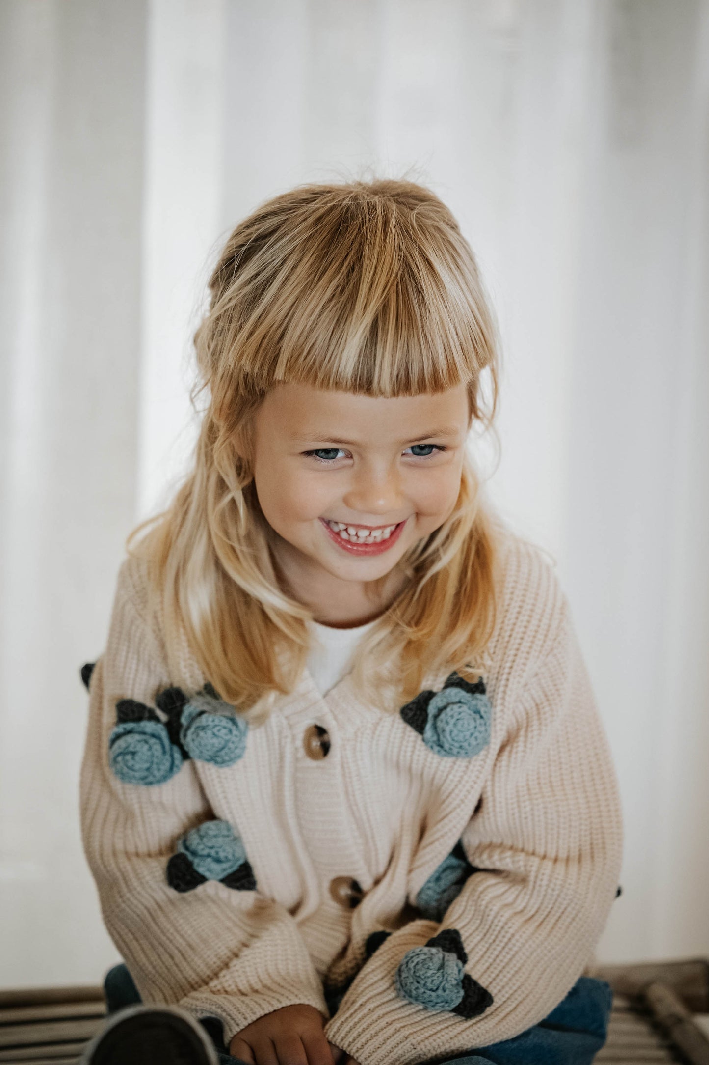 Fliink Cool Flower Cardigan - Sandshell