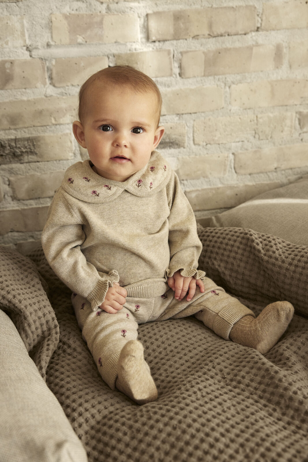 Minymo Strik Bukser - Brown Melange