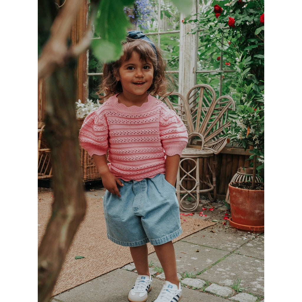 Fliink Magic strik Bluse SS - Begonia Pink
