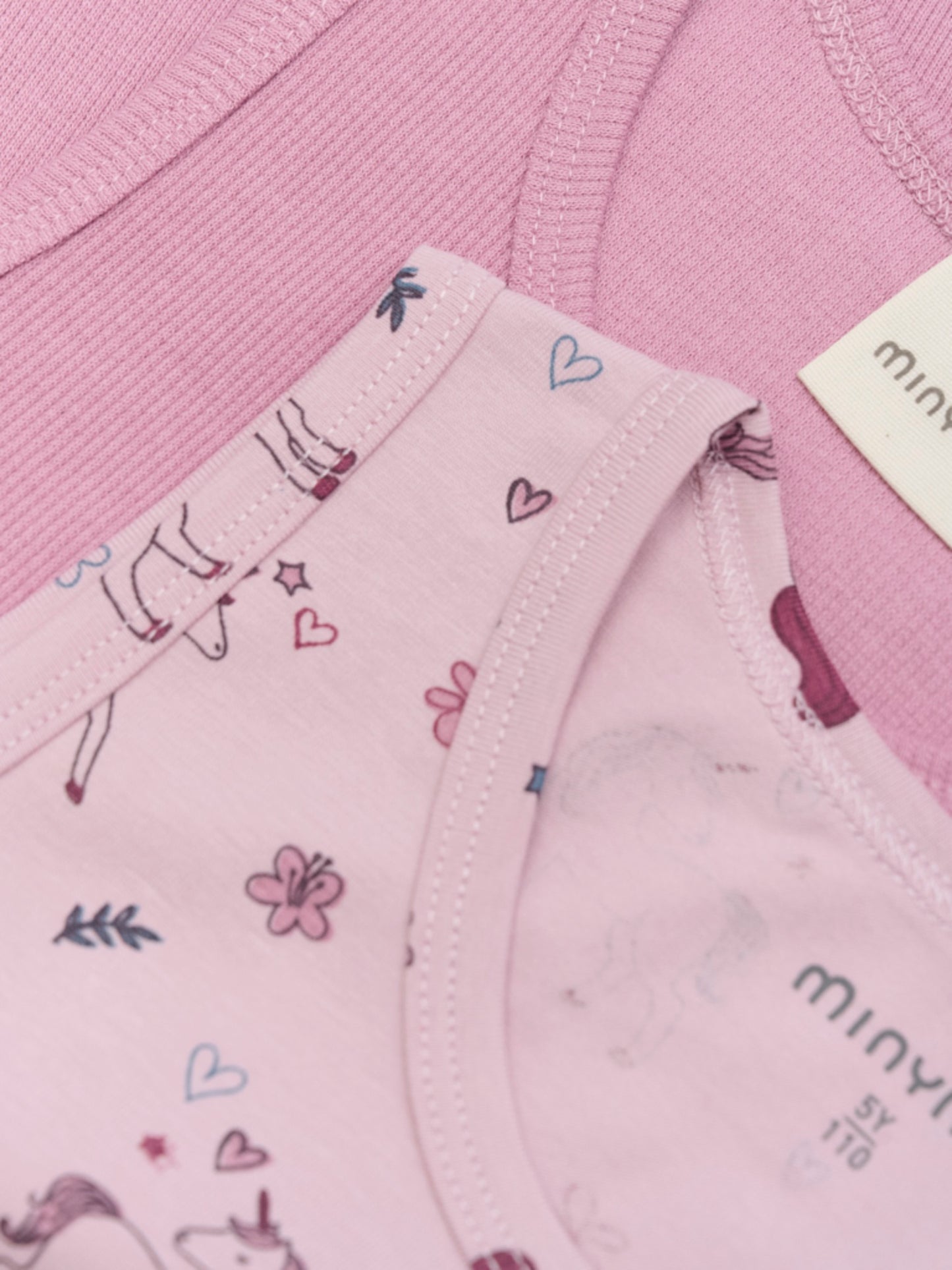 Minymo 2 pak Undertrøje - Dawn Pink