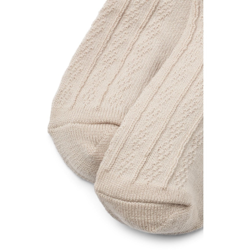 Wheat Noa Wool Lace Strømper - Offwhite