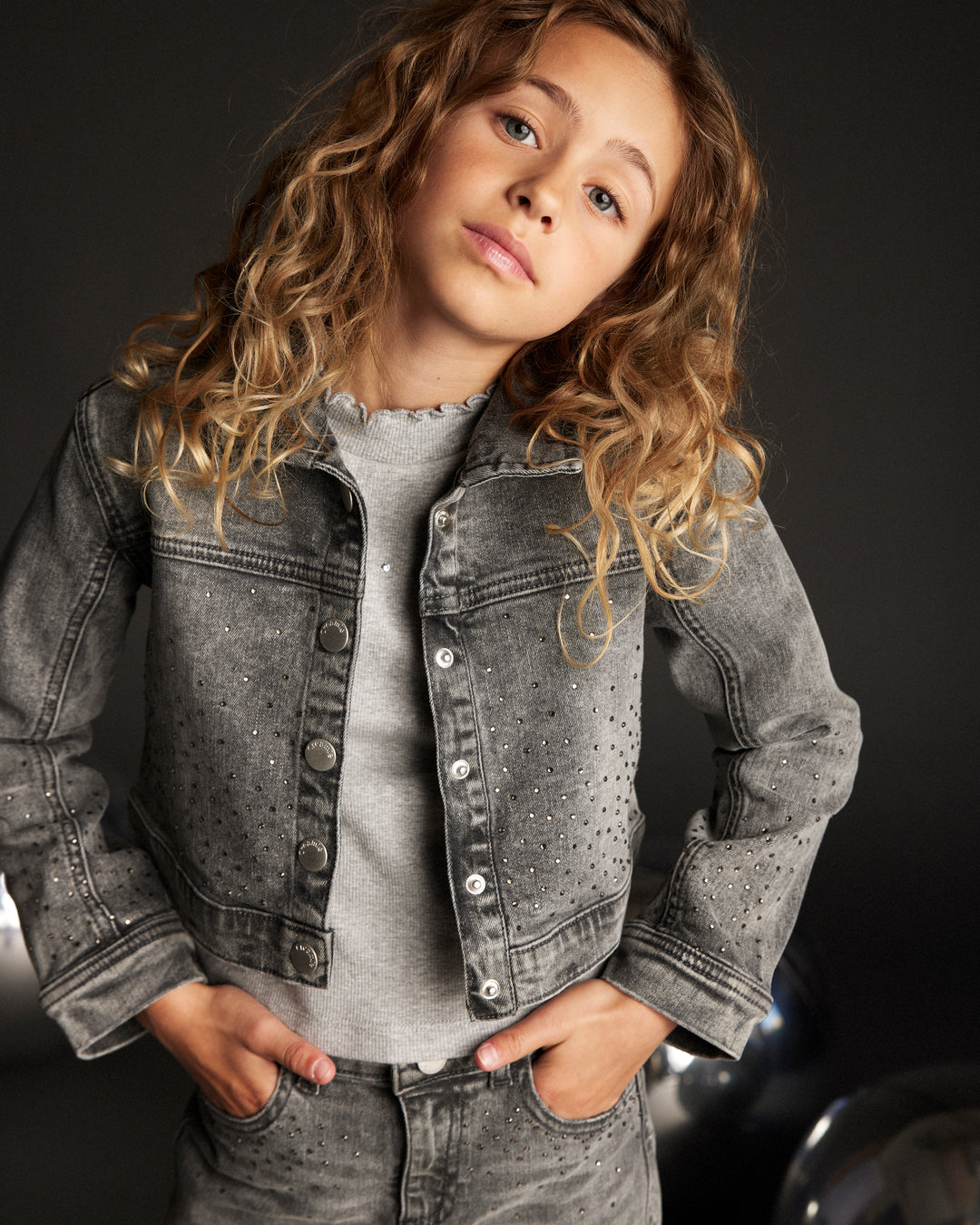 Creamie Jeansjacke -Light Grey Denim