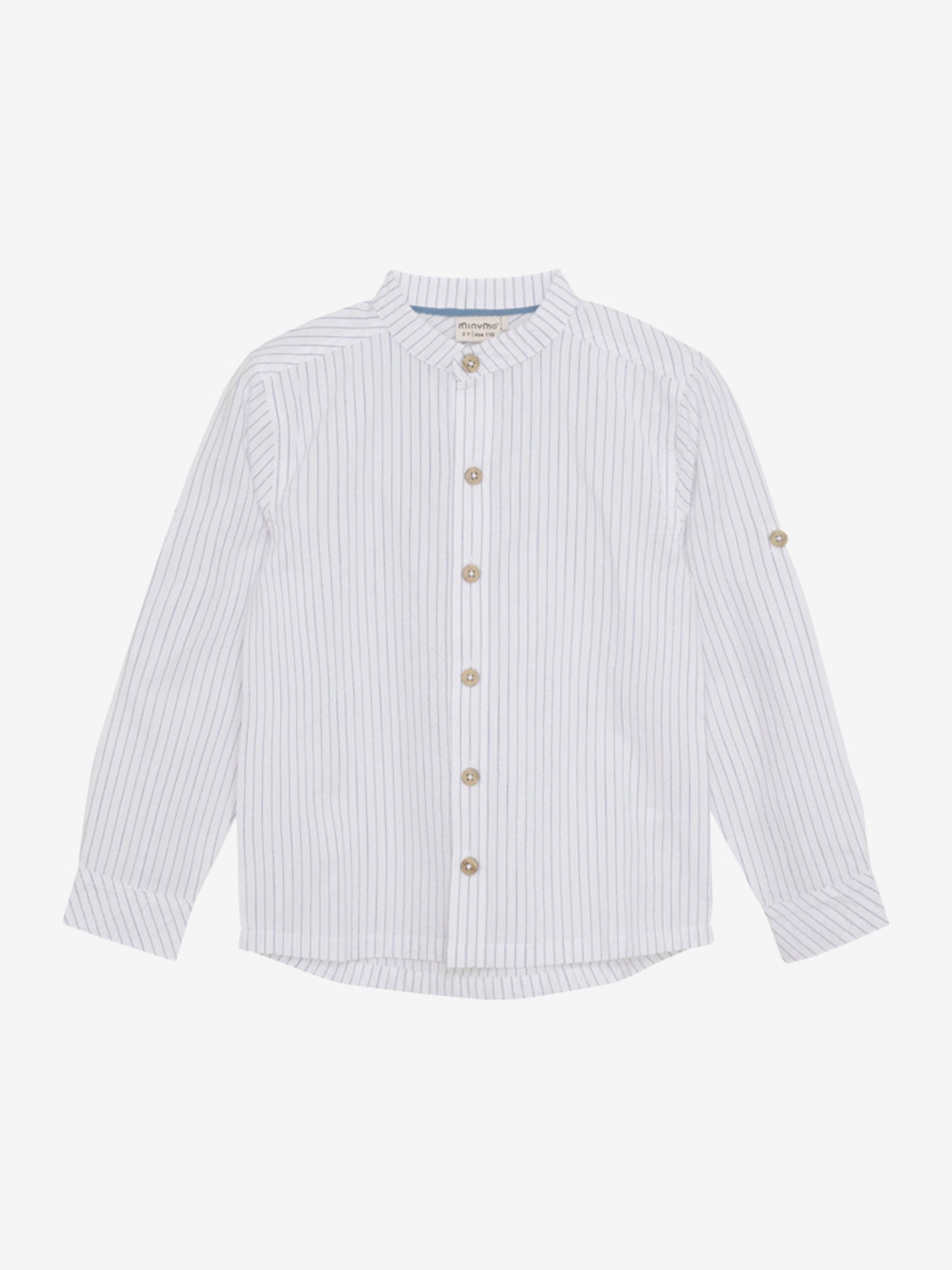 Gestreiftes Minymo-Hemd – Bright White