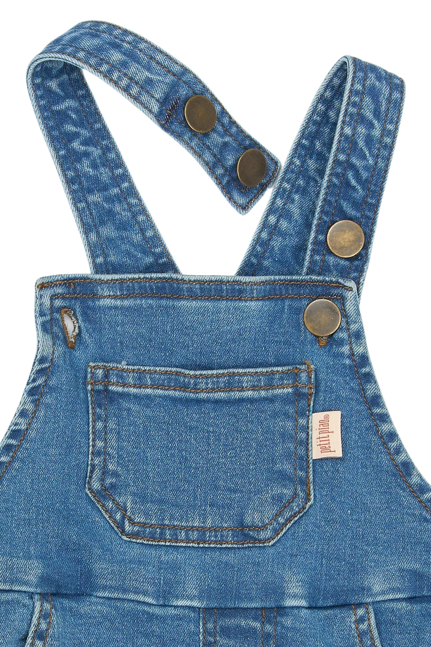 Petit Piao Elm Denim Overalls - Light blue denim