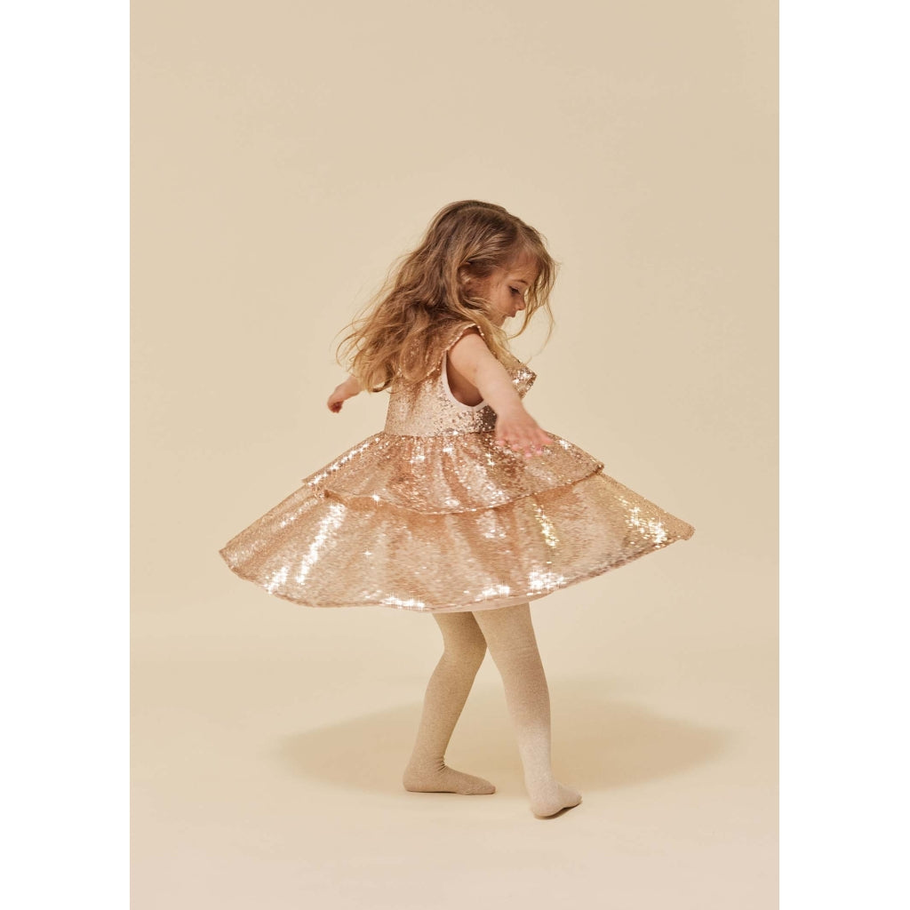 Konges Sløjd STARLA PAILLETTEN-Kleid - Gold Blush