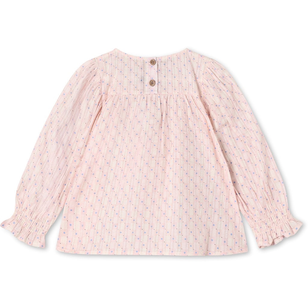 Fliink LS Bow Bluse - Icy Pink  Check
