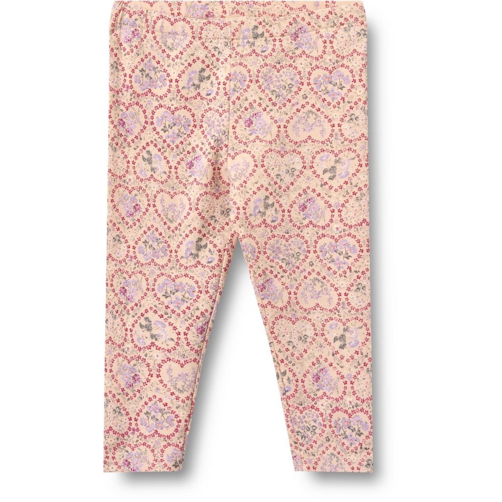Wheat Jules Leggings - Magenta heart flowers