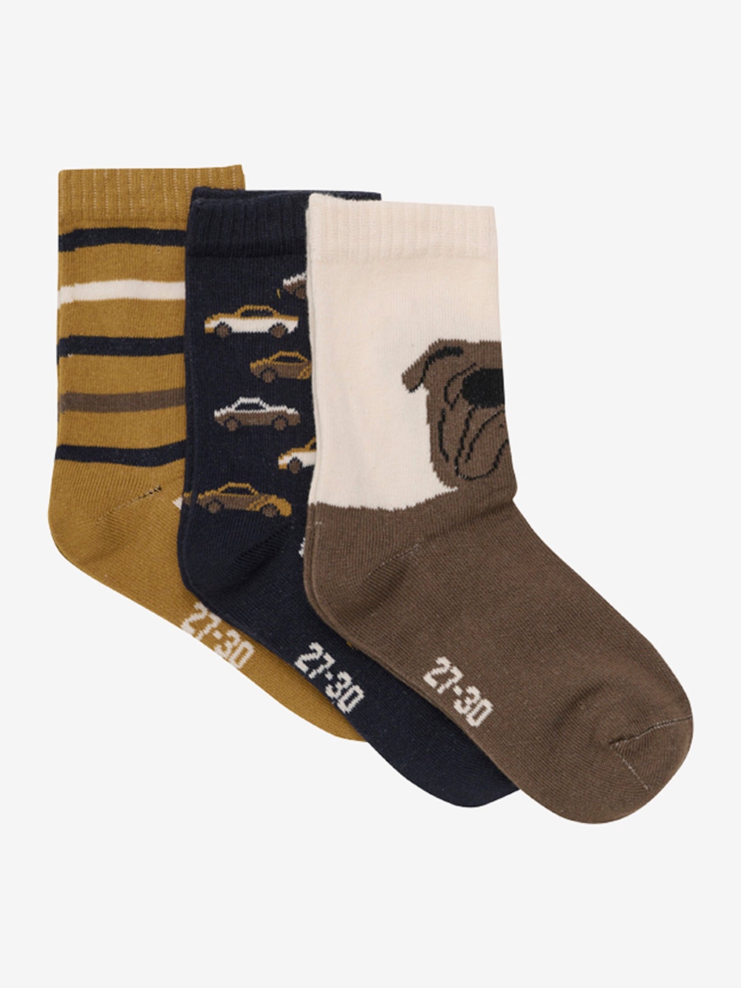 Minymo 3er-Pack Socken - Sepia