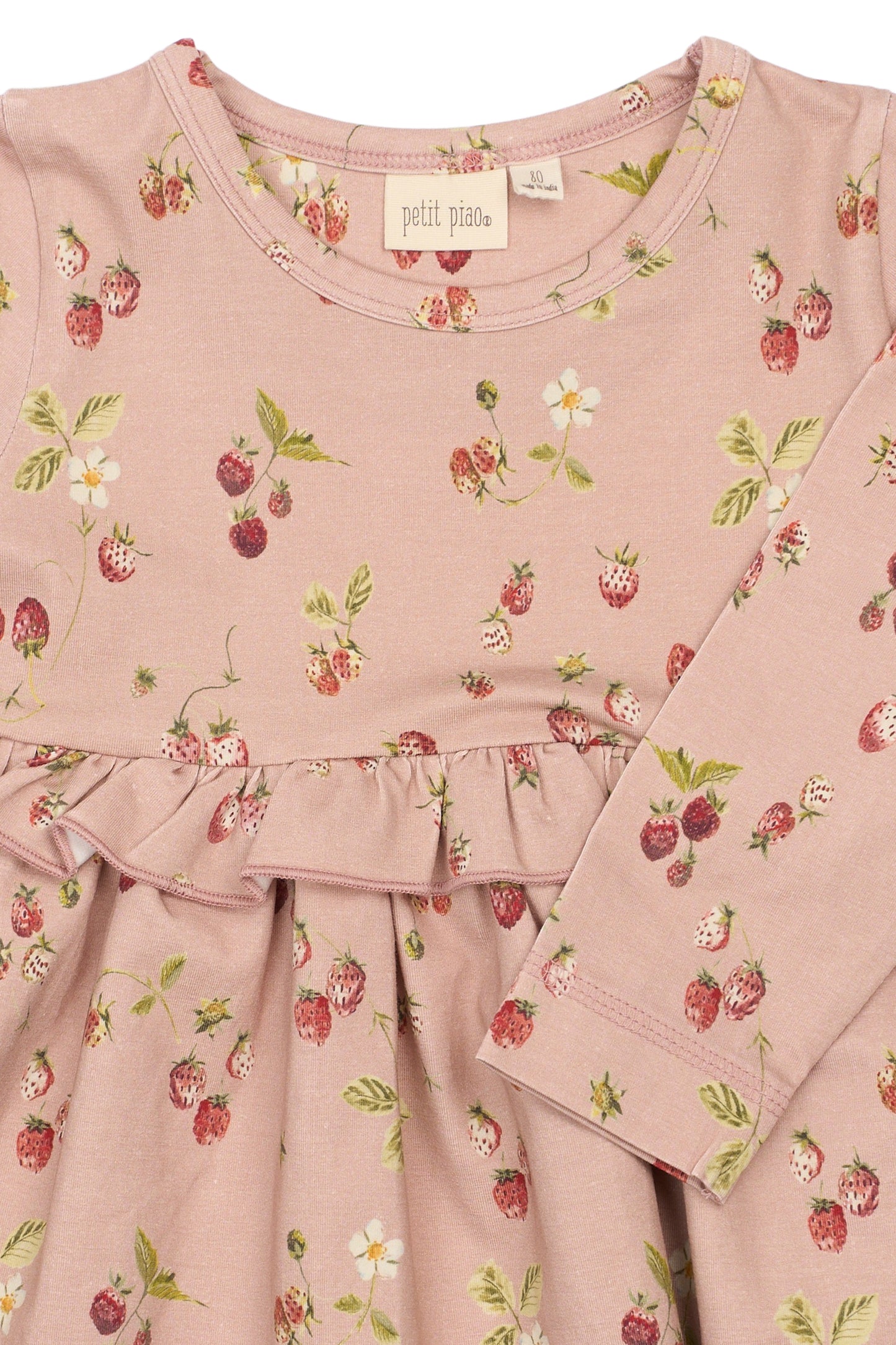 Petit Piao Star Kjole LS - Misty Rose Strawberry