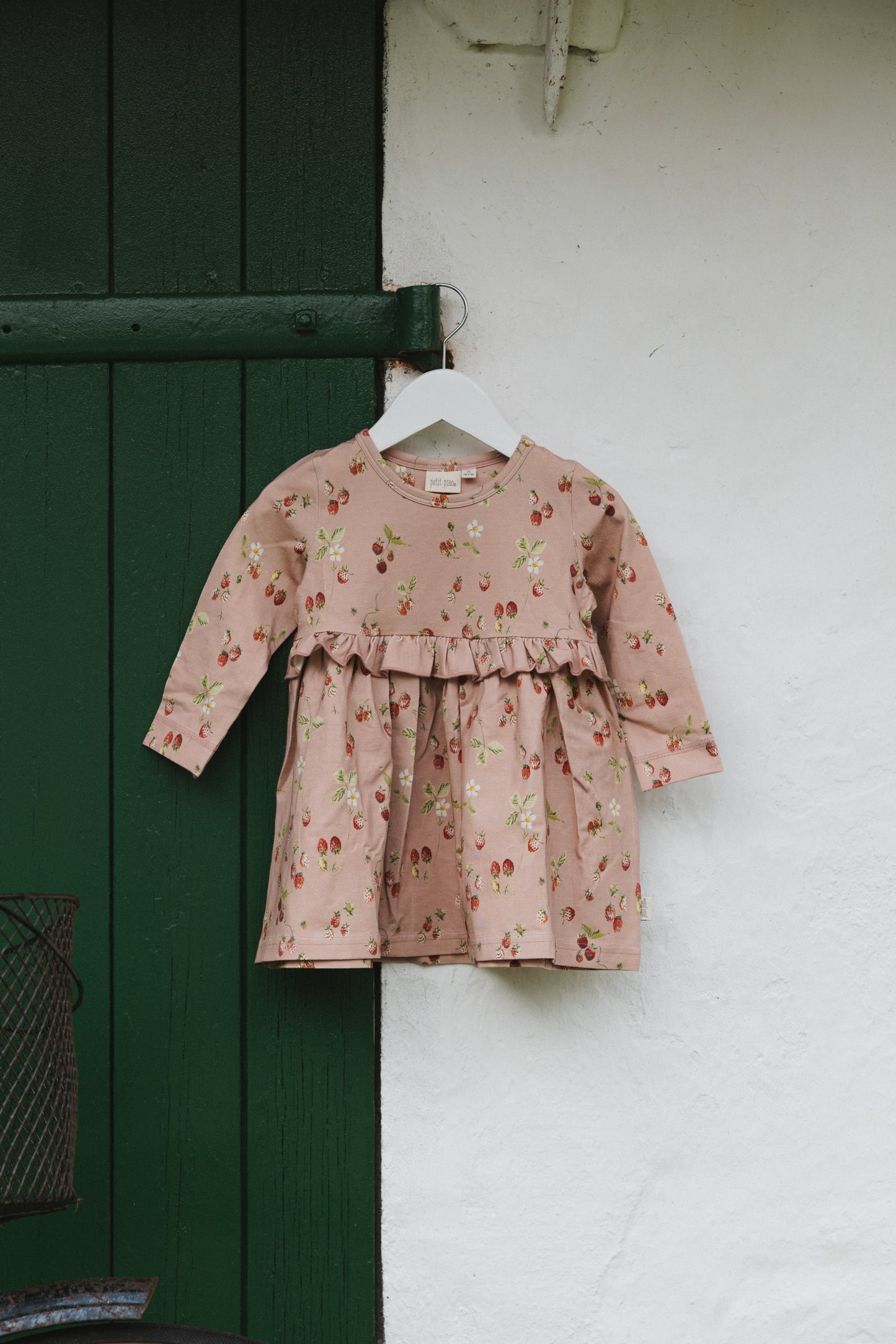 Petit Piao Star Kjole LS - Misty Rose Strawberry