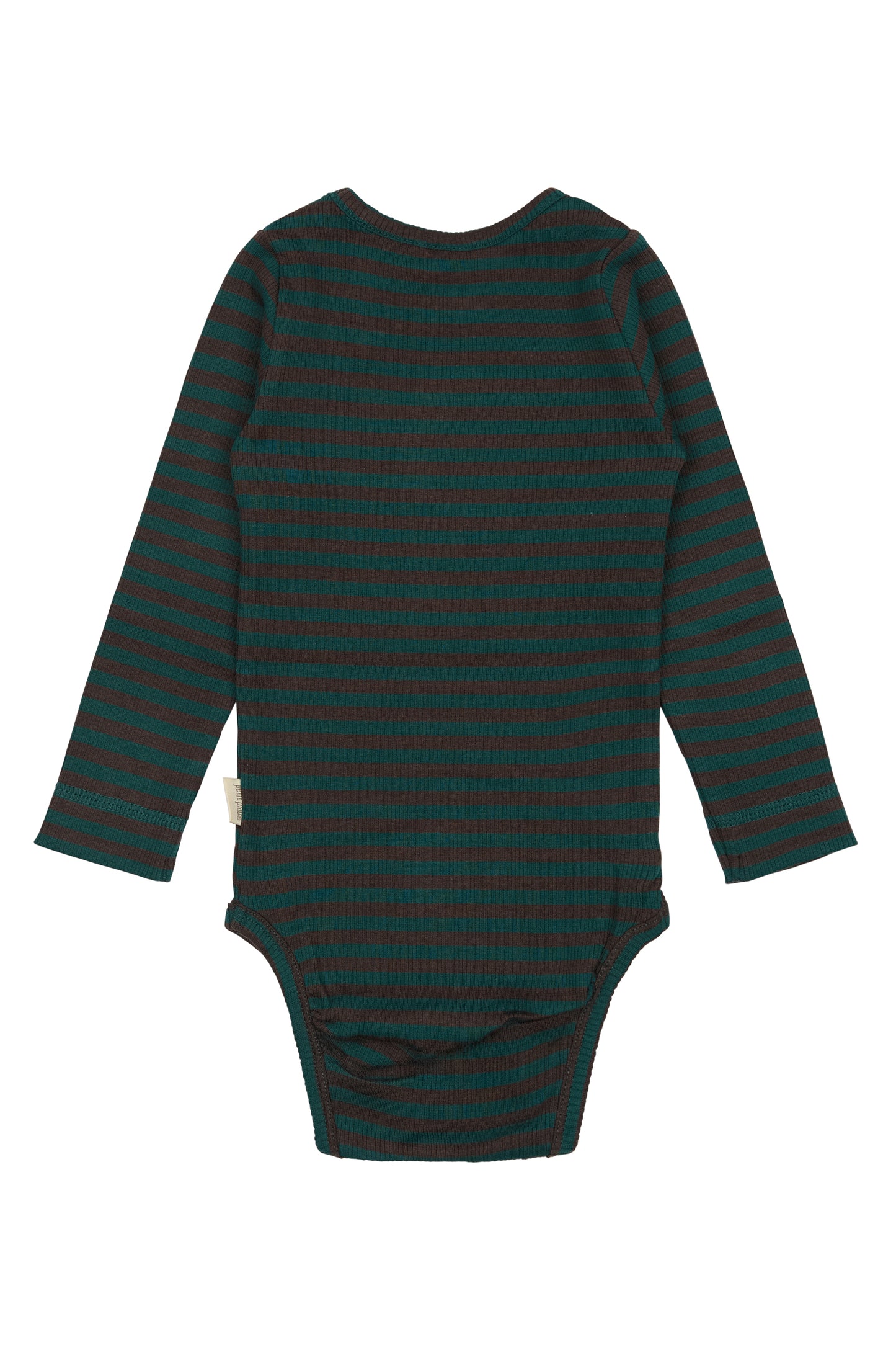 Petit Piao stribet Modal body L/S - Dark Sea/Coffe bean