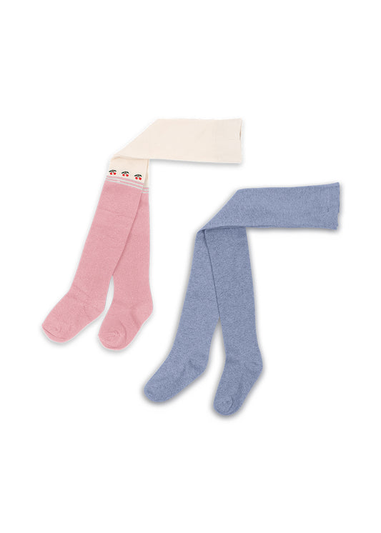 Konges Sløjd 2 pak cherry lurex Strømpebukser - Purple/Pink dolphin
