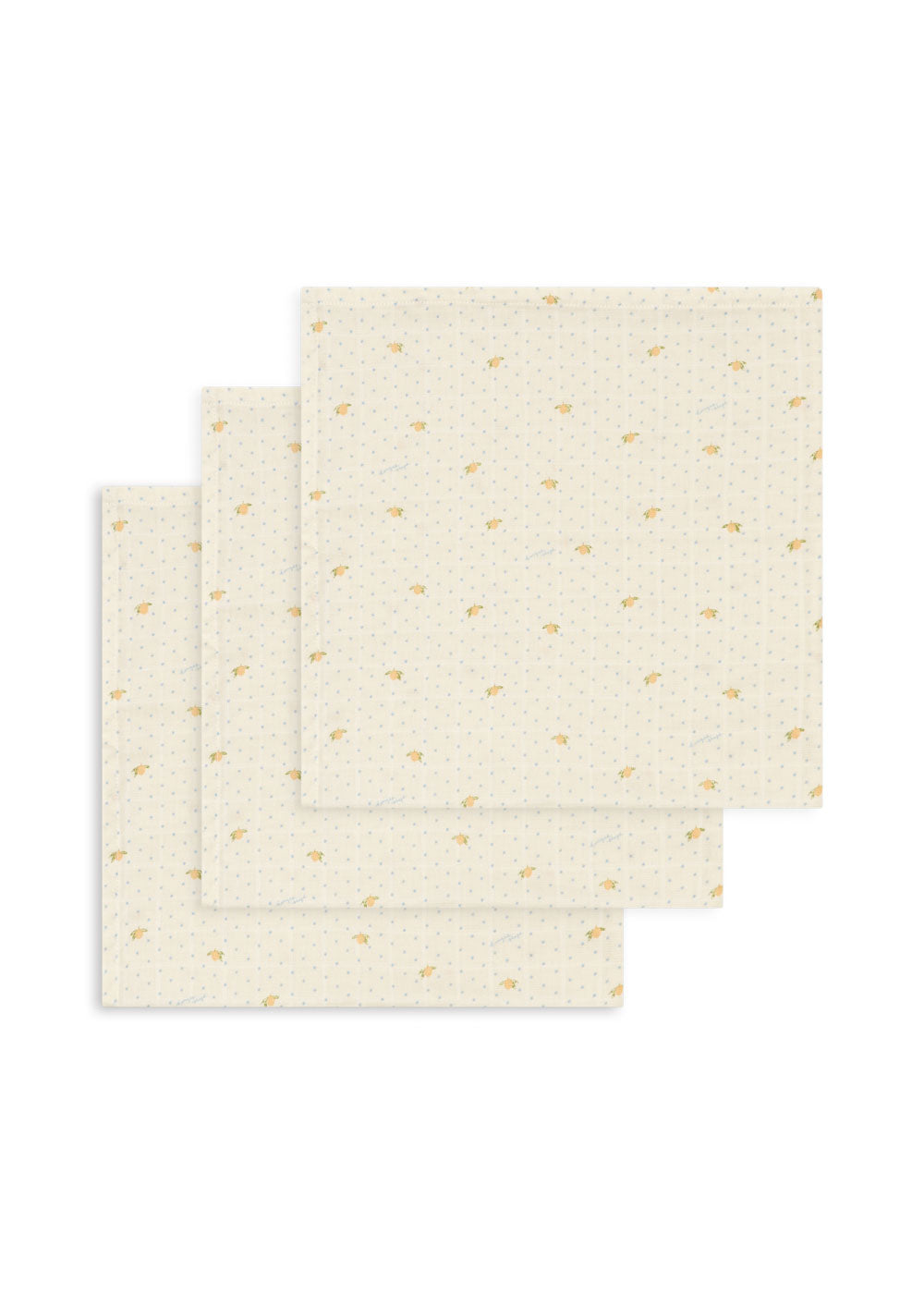 Konges Sløjd 3 PAK MUSLIN STOFBLEER - LEMON DOT