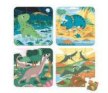 Lade das Bild in den Galerie-Viewer, Janod Puzzle 4 Varianten - Dinosaurier
