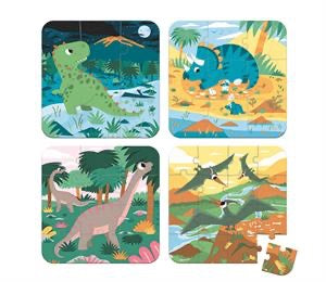 Janod Puzzle 4 Varianten - Dinosaurier