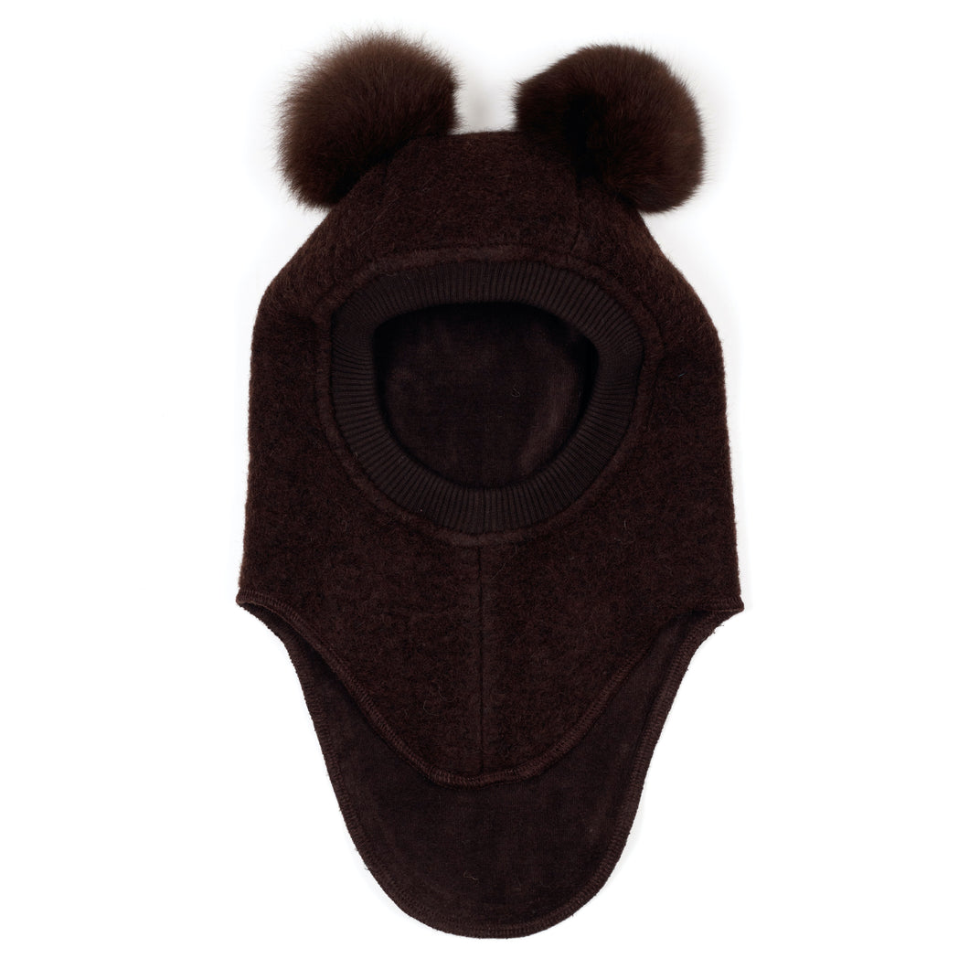 HUTTEliHUT Big Bear Mütze mit Halsschal Wool - Braun/Braun