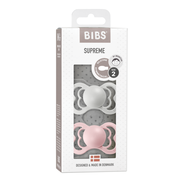 Bibs Supreme Silicone  2 PAK Size 2 - Haze/Blossom