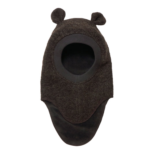 HUTTEliHUT PLYS Uld Elefanthue m. ører - Dark Brown